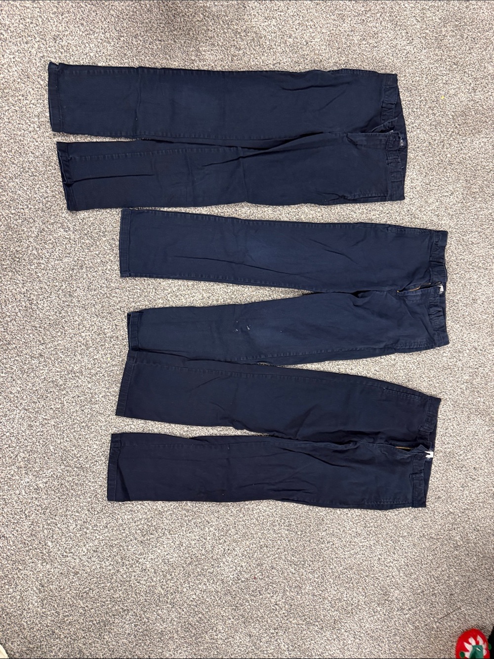 Navy Blue Straight-Leg Pants